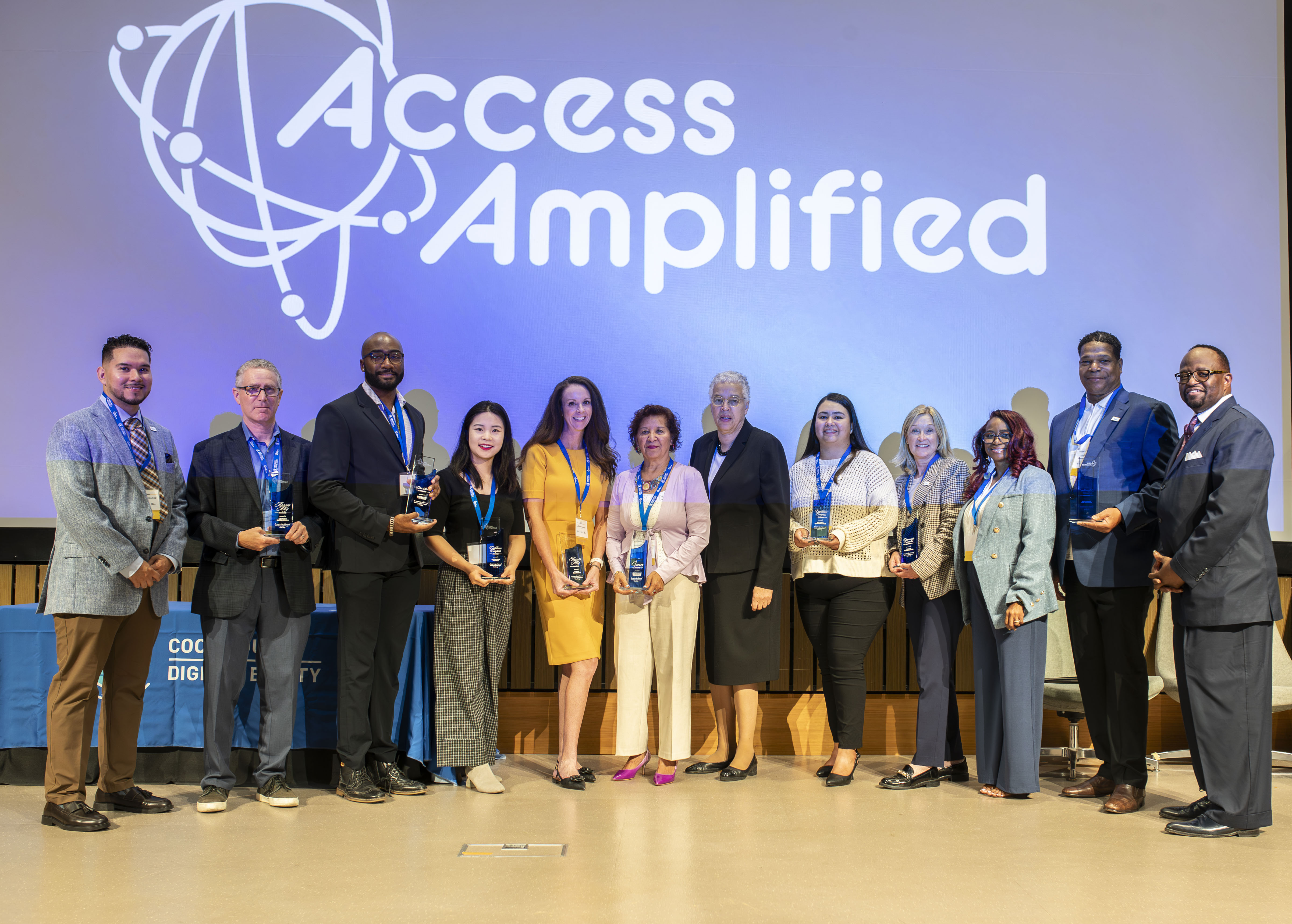 Awardees along with Cook County Board President Toni Preckwinkle and Digital Equity staff at Access Amplified