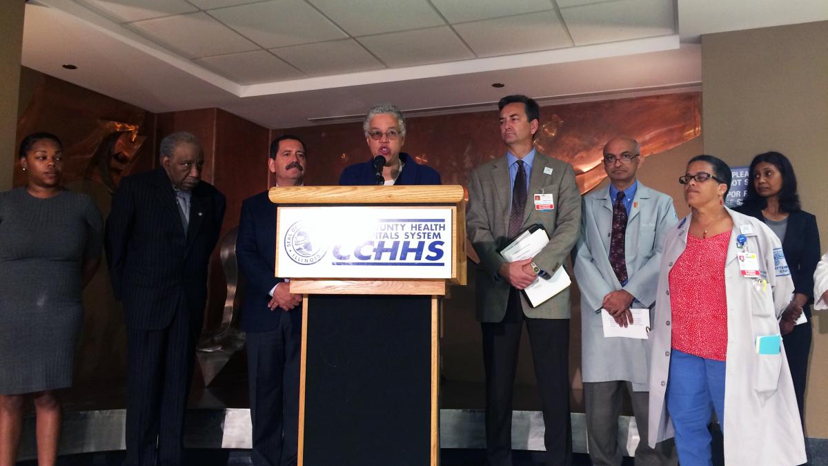 President Preckwinkle, Dr. Shannon Stress Gun Violence as a Public Health Crisis Cook County Board President Toni Preckwinkle and Cook County Health & Hospitals System (CCHHS) CEO Dr. Jay Shannon today joined other elected officials, medical professionals and advocates in endorsing the statement by the American Medical Association